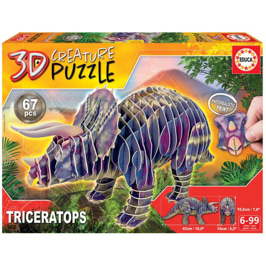  Dėlionė 3D TRICERTOPAS  6-99 metų 