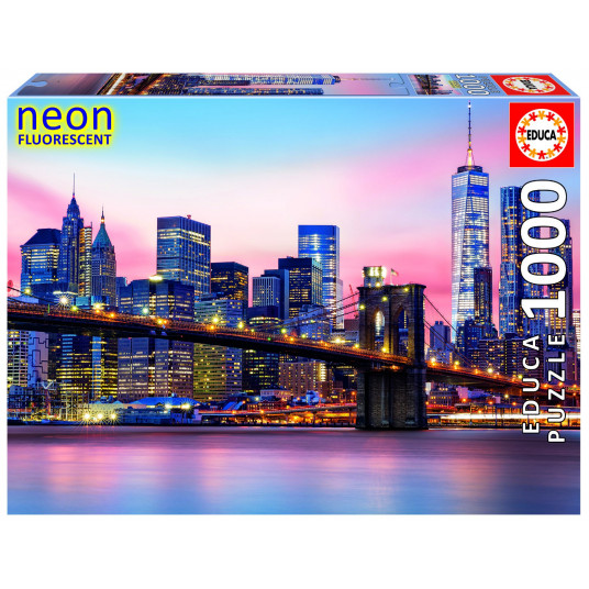  Dėlionė (puzzle) 1000 BROOKLYN BRIDGE NEON 14-99metų 