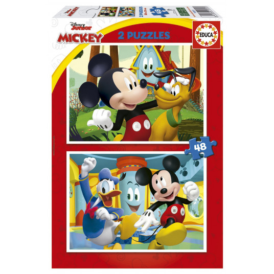  2 dėlionės (puzzle) 2x48 MICKEY MOUSE FUN HOUSE 4-6metų 