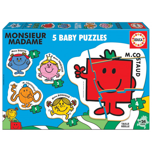  5 dėlionės (puzzle) 3+3+4+4+5 MONSIEUR MADAME 2-4metų 