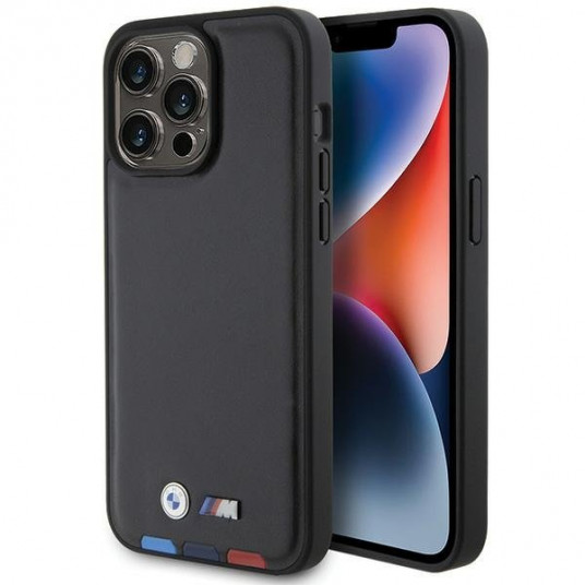  BMW Leather Stamp Tricolor Back Case for Apple iPhone 15 Pro Max 