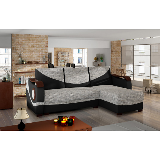 Kampinė sofa Puerto su patalynės dėže, audinys Berlin 01, Soft 11