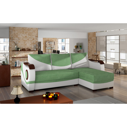 Kampinė sofa Puerto su patalynės dėže, audinys Soro 34, Soft 17
