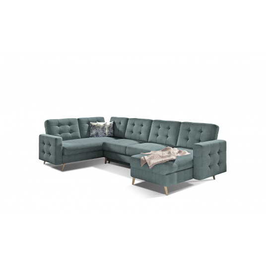 Kampinė sofa Asgard su patalynės dėže, audinys Cover 70, Botanical 80