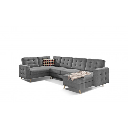 Kampinė sofa Asgard su patalynės dėže, audinys Cover 87, Zigzag 60