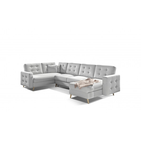 Kampinė sofa Asgard su patalynės dėže, audinys Soft 17