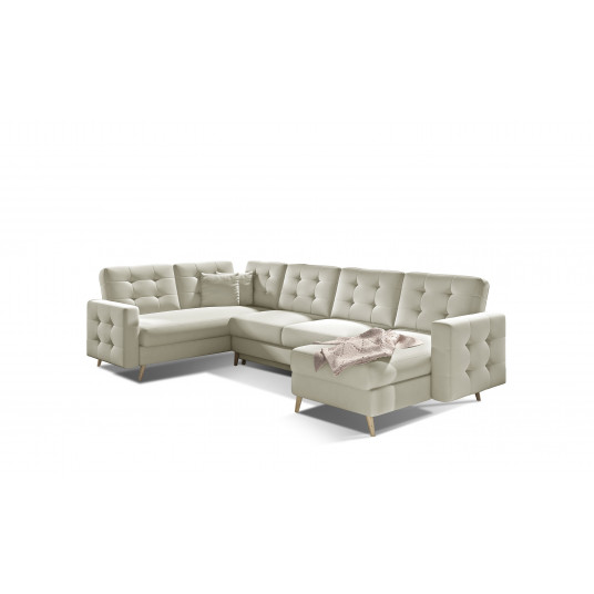 Kampinė sofa Asgard su patalynės dėže, audinys Soft 33