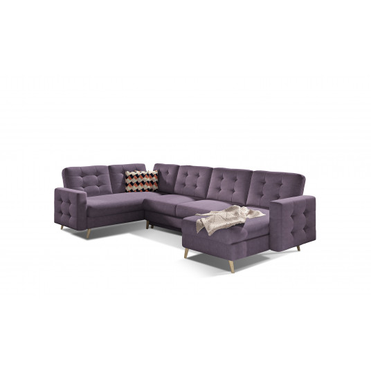  Kampinė sofa Asgard su patalynės dėže, audinys Soro 65, Zigzag 60 
