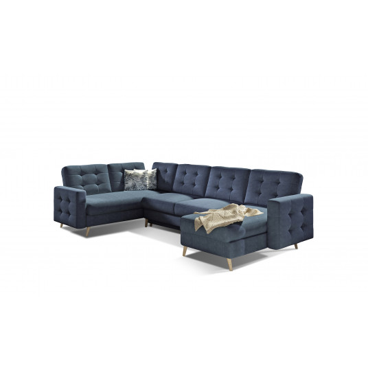  Kampinė sofa Asgard su patalynės dėže, audinys Soro 76, Botanical 80 