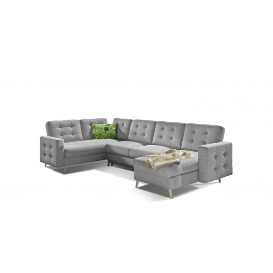  Kampinė sofa Asgard su patalynės dėže, audinys Soro 83, Jungle 32 