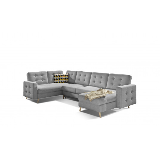  Kampinė sofa Asgard su patalynės dėže, audinys Soro 83, Zigzag 53 