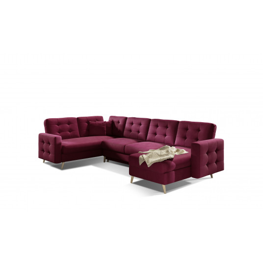 Kampinė sofa Asgard su patalynės dėže, audinys Mat Velvet 68