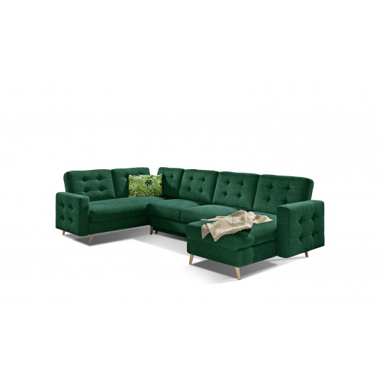 Kampinė sofa Asgard su patalynės dėže, audinys Kronos 19, Jungle 32