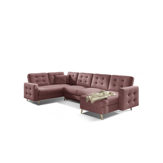 Kampinė sofa Asgard su patalynės dėže, audinys Mat Velvet 63