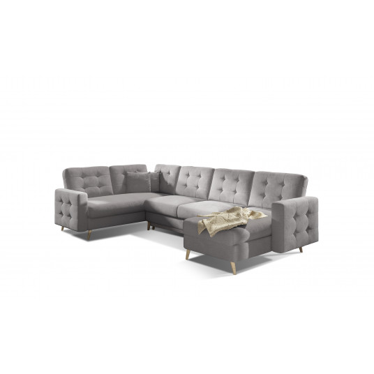 Kampinė sofa Asgard su patalynės dėže, audinys Texas 92