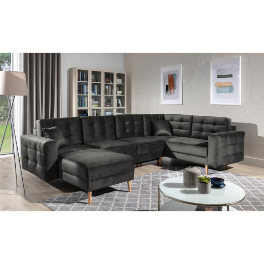  Kampinė sofa Asgard su patalynės dėže, audinys Nube 5 