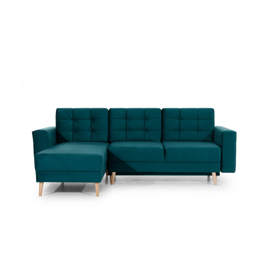 Kampinė sofa Asgard su patalynės dėže, audinys Monolith 37