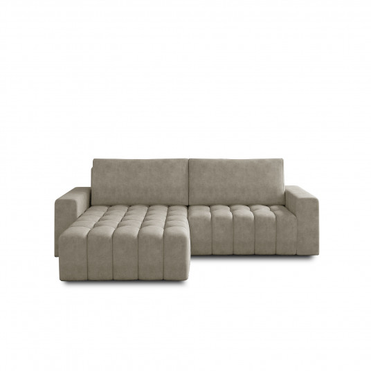 Kampinė sofa Bonett su patalynės dėže, audinys Dora 21