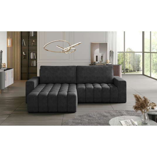 Kampinė sofa Bonett su patalynės dėže, audinys Dora 96
