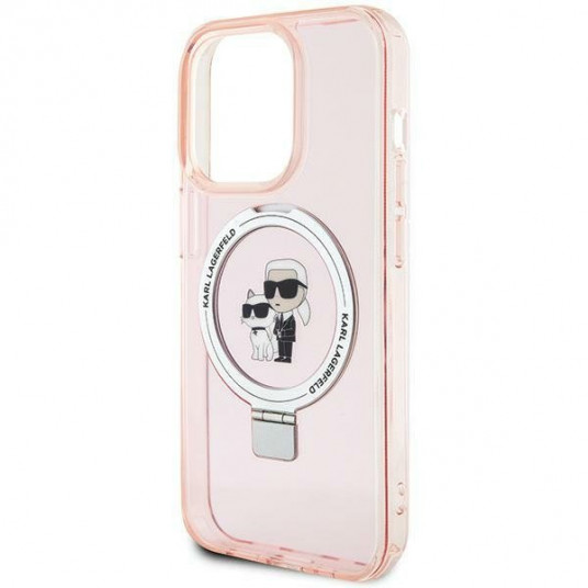 Karl Lagerfeld Ring Stand Karl&Choupettte MagSafe Back Case for Apple iPhone 15 Pro