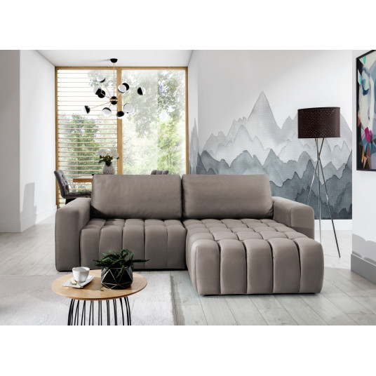 Kampinė sofa Bonett su patalynės dėže, audinys Solar 16