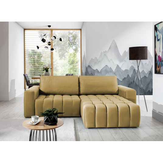 Kampinė sofa Bonett su patalynės dėže, audinys Solar 45