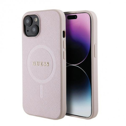 Guess Saffiano MagSafe Back Case for Apple iPhone 15 