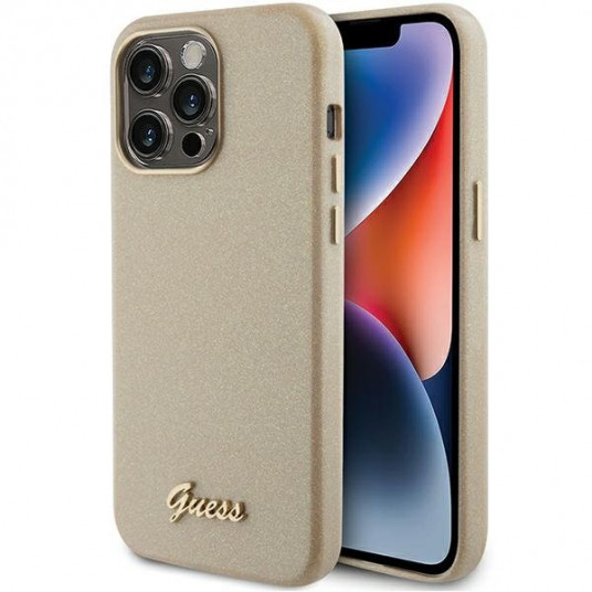 Guess Glitter Glossy Script Back Case for Apple iPhone 15 Pro Max