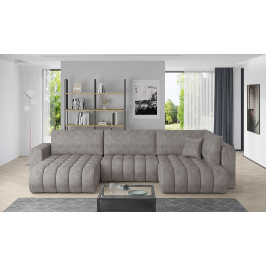 Kampinė sofa Bonito su patalynės dėže, audinys Leve 4
