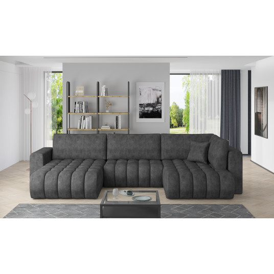 Kampinė sofa Bonito su patalynės dėže, audinys Leve 5