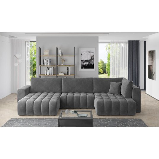 Kampinė sofa Bonito su patalynės dėže, audinys Sola 6