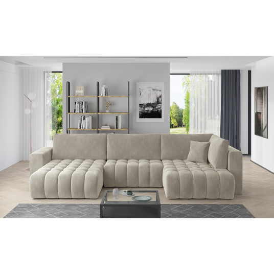 Kampinė sofa Bonito su patalynės dėže, audinys Sola 18