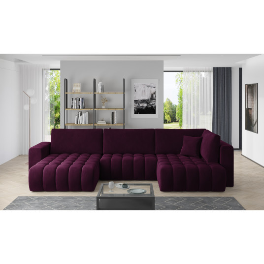 Kampinė sofa Bonito su patalynės dėže, audinys Velvetmat 25
