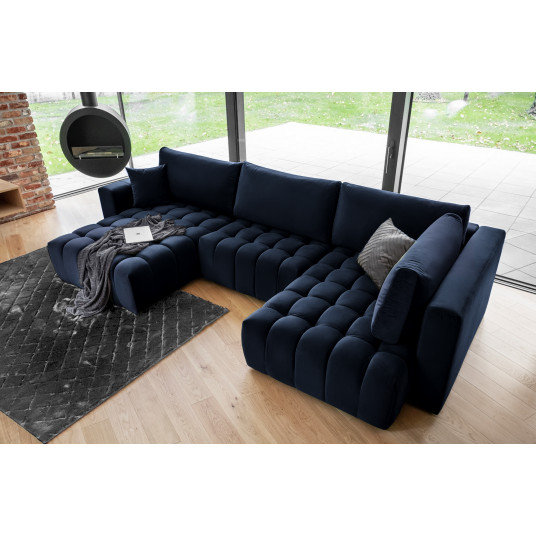 Kampinė sofa Bonito su patalynės dėže, audinys Loco 40