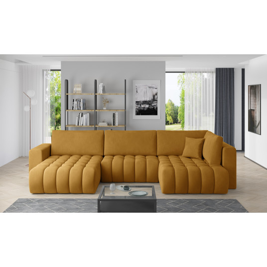 Kampinė sofa Bonito su patalynės dėže, audinys Nube 45