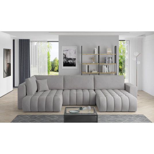 Kampinė sofa Bonito su patalynės dėže, audinys Nube 3
