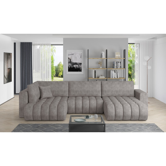 Kampinė sofa Bonito su patalynės dėže, audinys Leve 4