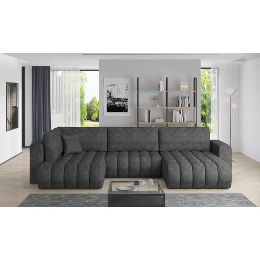 Kampinė sofa Bonito su patalynės dėže, audinys Leve 5