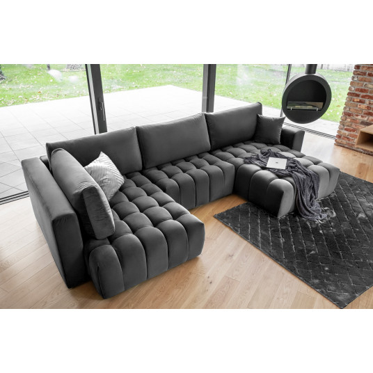 Kampinė sofa Bonito su patalynės dėže, audinys Nube 6