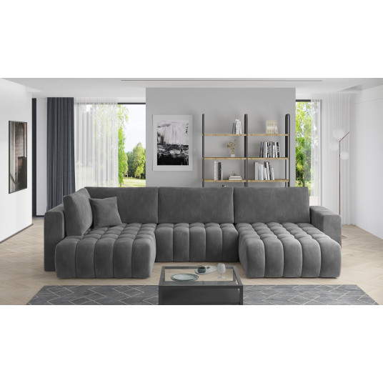 Kampinė sofa Bonito su patalynės dėže, audinys Sola 6