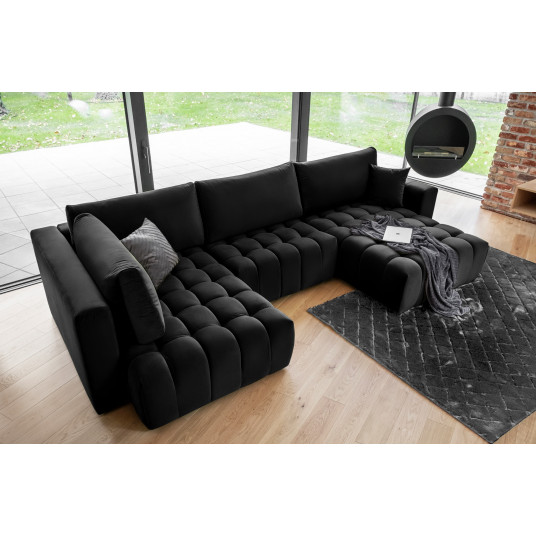 Kampinė sofa Bonito su patalynės dėže, audinys Loco 10