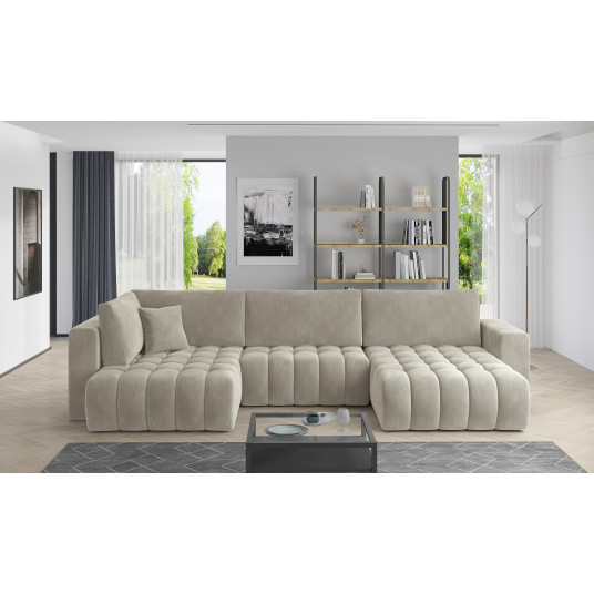 Kampinė sofa Bonito su patalynės dėže, audinys Sola 18