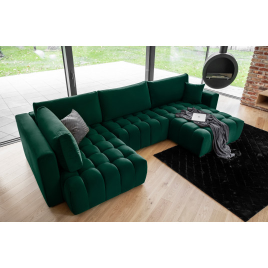Kampinė sofa Bonito su patalynės dėže, audinys Loco 35