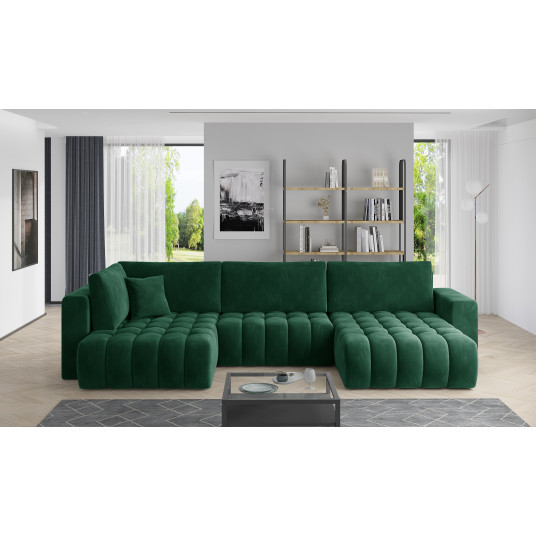 Kampinė sofa Bonito su patalynės dėže, audinys Lukso 35