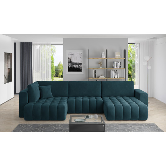 Kampinė sofa Bonito su patalynės dėže, audinys Velvetmat 40