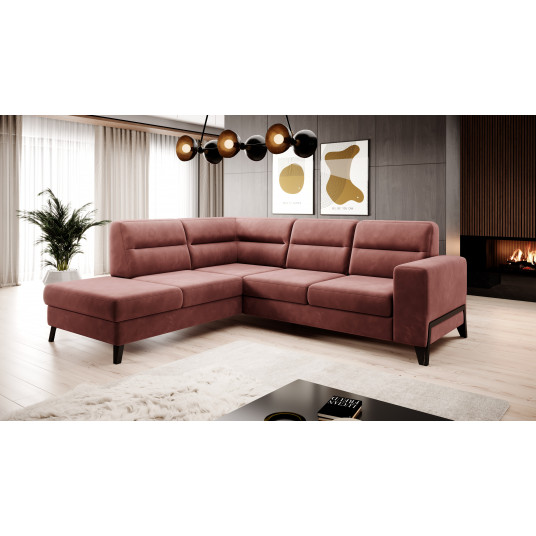 Kampinė sofa Cassara su patalynės dėže, audinys Lukso 24