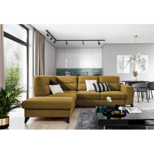 Kampinė sofa Cassara su patalynės dėže, audinys Gojo 45