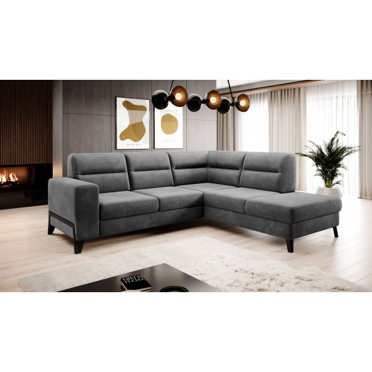 Kampinė sofa Cassara su patalynės dėže, audinys Loco 06