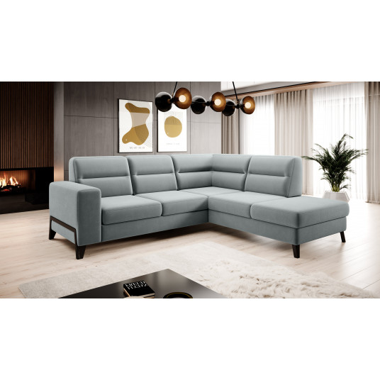 Kampinė sofa Cassara su patalynės dėže, audinys Savoi 100
