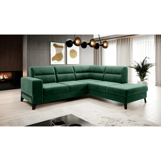 Kampinė sofa Cassara su patalynės dėže, audinys Lukso 35